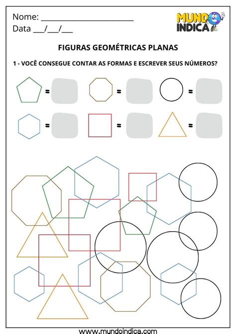 Atividade Figuras Geometricas Planas 1 Ano - Atividades de Matemática 1º ano sobre Figuras Geométricas Planas
