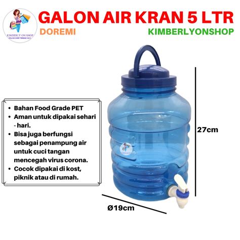 Galon Air Minum Galon Kran Dispenser Mini 5 Liter Doremi Shopee Indonesia