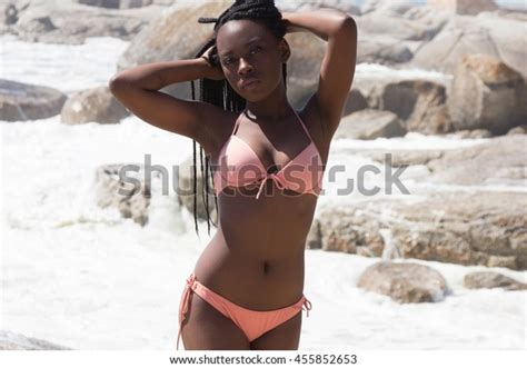 Portrait Gorgeous African Bikini Model Braids Stock Photo 455852653 Shutterstock
