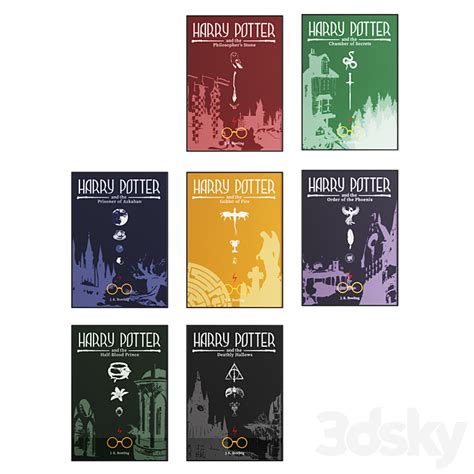 Harry Potter Posters By April Seaworth Frame 3d Model