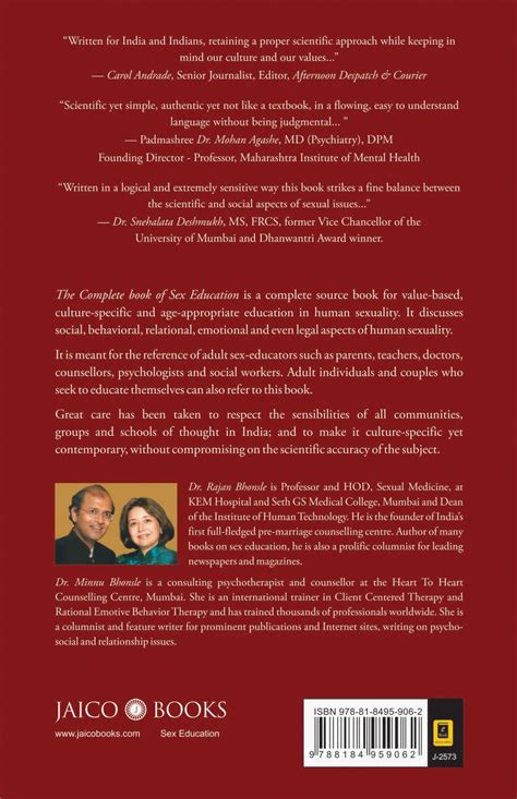 Buy The Complete Book Of Sex Education By Dr Minnu Bhonsle Dr Rajan Bhonsle Online Jaico