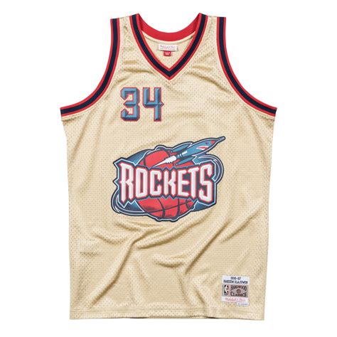 Mitchell And Ness Nostalgia Co Hakeem Olajuwon 1996 97 Gold Swingman