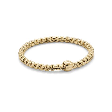 Fope Flexit Flexible 18k Yellow Gold Bracelet Simple Diva Diamonds