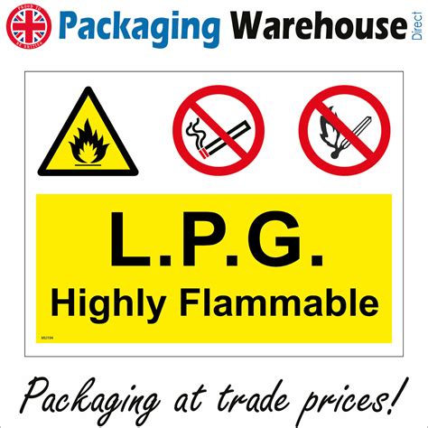 Mu Lpg Highly Flammable No Smoking Naked Flames Lights Fire Risk Beware Sign Ebay Uk