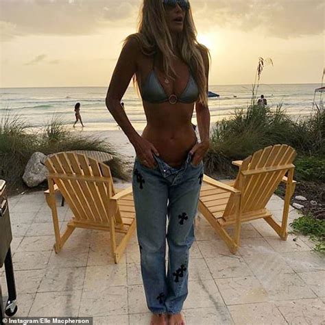 Elle MacPherson 56 Displays Her Incredible Frame In Tiny Metallic Bikini Daily Mail Online