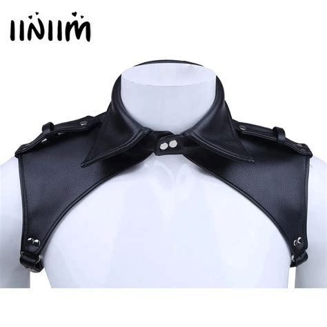 Iiniim Men Lingerie Top Faux Leather Adjustable Body Chest Harness Bondage Costume Belts Shapers