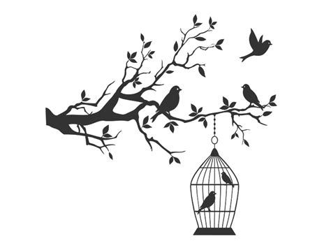 Птички на ветке трафареты. Обсуждение на LiveInternet - Российский ...