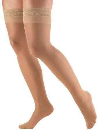 Truform Women S Stockings Thigh High Sheer Mmhg Beige Small