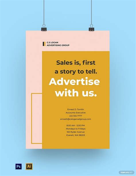 Creative Advertising Agency Poster Template In Psd Illustrator