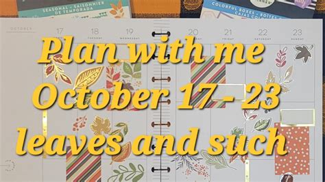 Plan With Me October 17 23 Leaves From Seasonal Sticker Book