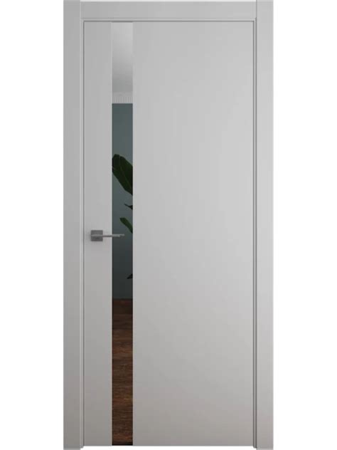 Межкомнатная дверь эмаль Геометрия-5 серая стекло графит зеркало ...