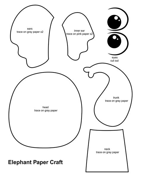Printable Elephant Template - Content Calendar Template