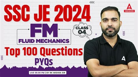 Fluid Mechanics Top Pyq Questions Ssc Je Fluid Mechanics