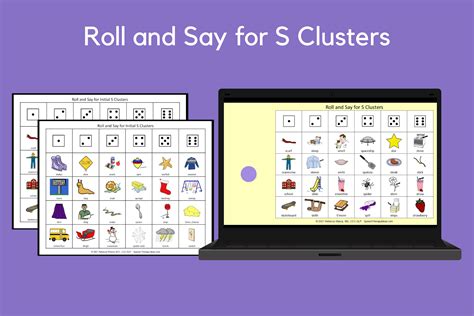 Roll And Say For S Clusters Speech Therapy Ideas