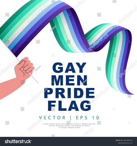 Gay Men Pride Flag Mans Hand Stock Vector Royalty Free