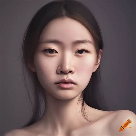 woman japanese young portrait realistic face realistic eyes  craiyon