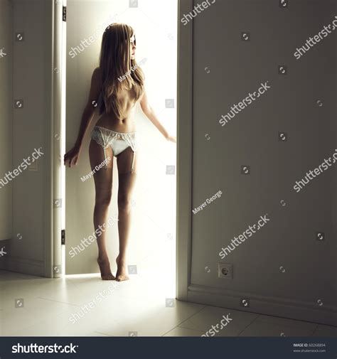 Nude Elegant Woman Luminous Doorway Stock Photo 60268894 Shutterstock