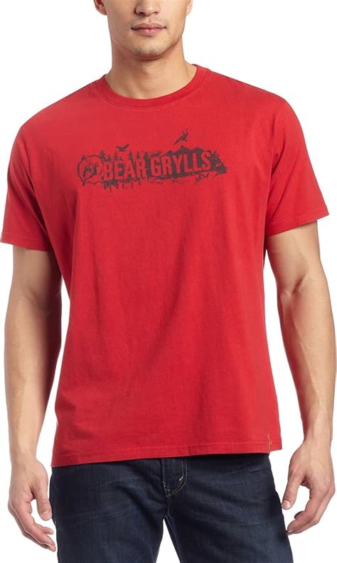Bear Grylls Mens Bear Logo T Shirtbear Redlarge Clothing