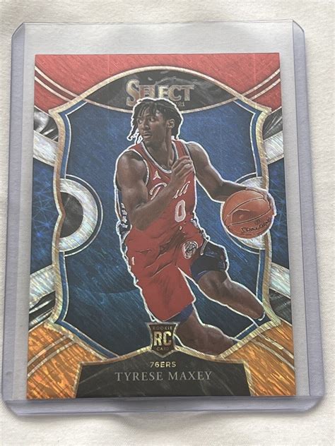 Tyrese Maxey Rookie Select Concourse Red White Orange Flash Prizms Rc