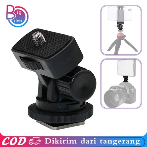 Jual Ball Head Hotshoe Holder Ball Head Tripod Kamera Hot Shoe Mount Bracket Adapter