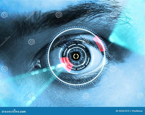 iris scan stock image image  future closeup equipment