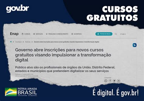 Governo Abre Inscri Es Para Novos Cursos Gratuitos Visando Impulsionar