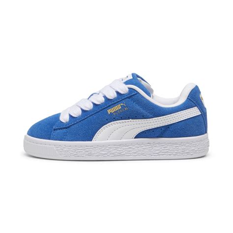 Ripley ZAPATILLAS NIÑO PUMA URBANAS AZUL SUEDE XL PS CUERO