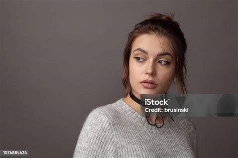 Studio Portrait Of An 18 Year Old Woman Stock Photo - Download Image ...