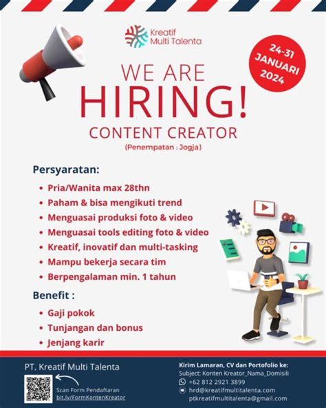 Lowongan Kerja Content Creator Di PT Kreatif Multi Talenta LokerJogja ID