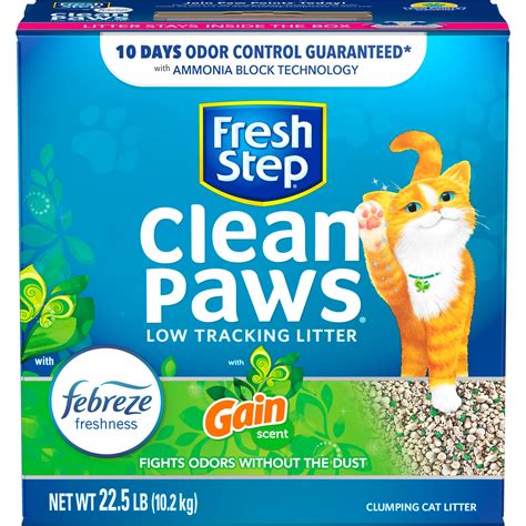Fresh Step Clean Paws Low Tracking Clumping Cat Litter With Febreze