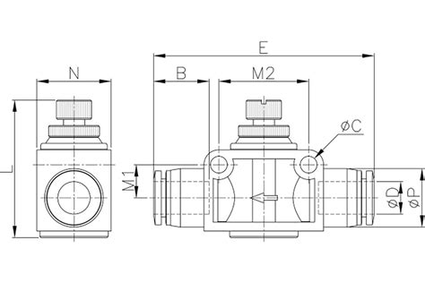 Дроссель с обратным клапаном 10 мм CDC Pneumatics NSF10 - выгодная цена ...