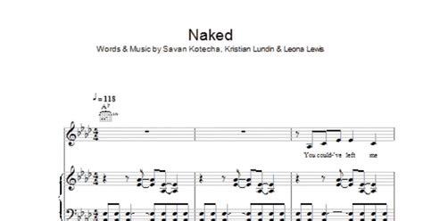 Naked Piano Vocal Guitar Chords Print Sheet Music Now