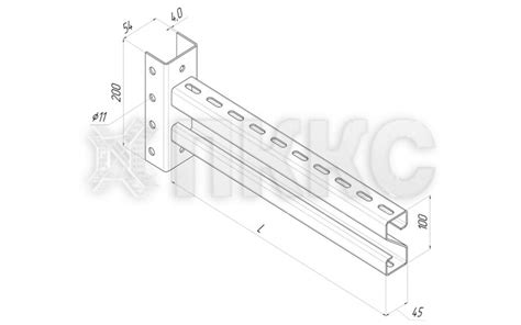 Консоль HTI-C2 для монтажа кабельных лотков, коробов, трубопроводов ...