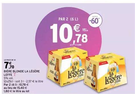 Promo Bi Re Blonde La L G Re Leffe Chez Intermarch Icatalogue Fr