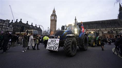 Farmers Protest In Westminster Against Unfavourable Trade Deals Bbc News