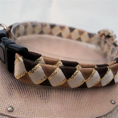 designer cat collar breakaway brown etsy