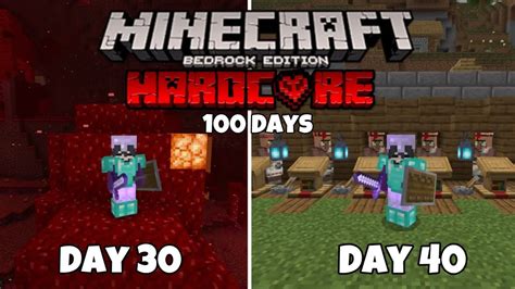 I Survived Days In Minecraft Hardcore Bedrock Edition Day Day