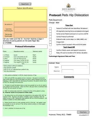 Fillable Online Rad Jhmi Protocol Peds Hip Dislocation Hopkins