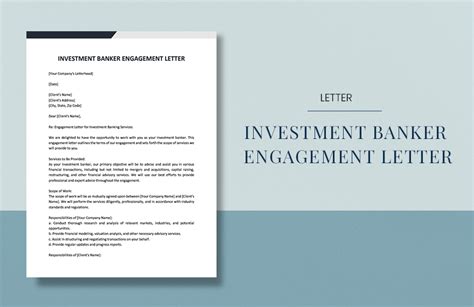 investment banker engagement letter  word  google docs pages