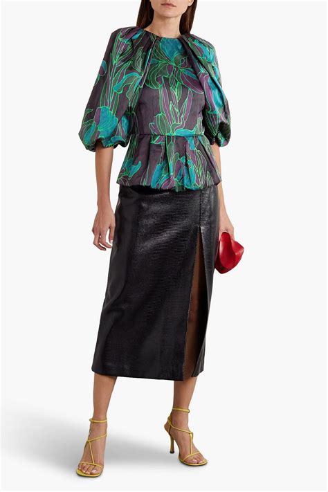 Dries Van Noten Floral Print Woven Peplum Blouse The Outnet