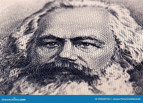 Karl Marx A Closeup Portrait From Old German Mone Stock Photo Image