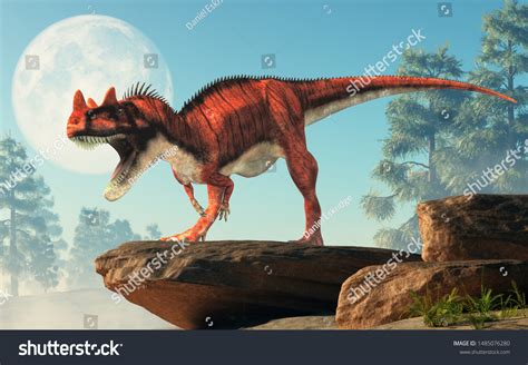 Ceratosaurus Carnivorous Theropod Dinosaur Jurassic Era Stock