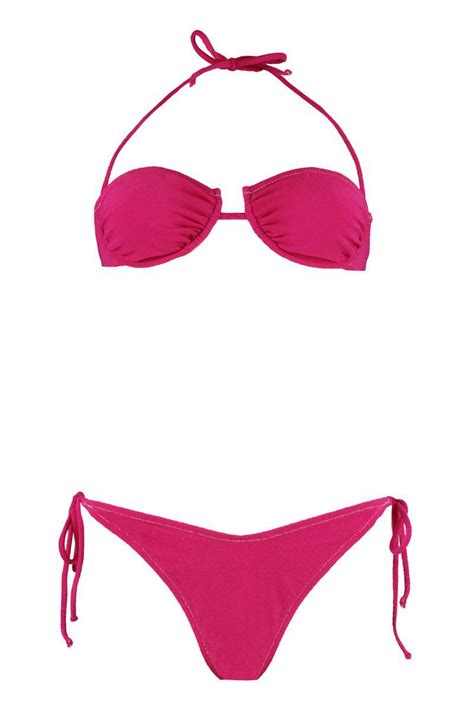 Buy Reina Olga Penny Plain Color Bikini Fuchsia At Off Editorialist
