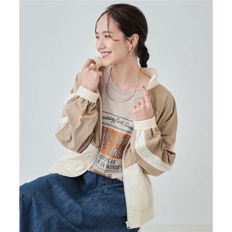 キューティーブロンド Cutie Blonde 洗える大人レトロ 配色トラックジャケット キャメルブラウン ファッション通販 MAGASEEK マガシーク