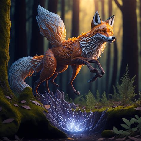 premium photo   fox  mythical creature elegantly navigates