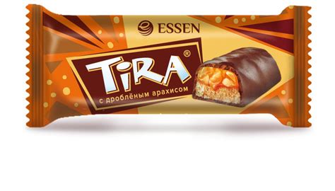 Конфеты шоколадные TIRA mini, печенье с карамелью и дробленым арахисом ...