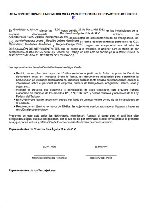 Comisión Mixta Para El Reparto De Utilidades Hublegal