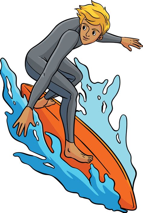 Surfer Cartoon Farbige Clipart Illustration 12626338 Vektor Kunst Bei