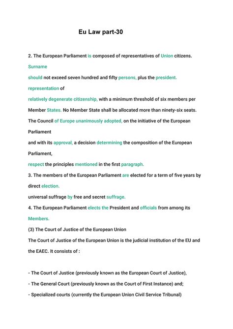 Eu Law Part 30 These Notes On Eu Law However This Is Part 30 Eu Law