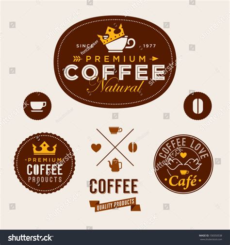 Set Vintage Retro Coffee Labels Stock Vector (Royalty Free) 158350538 ...